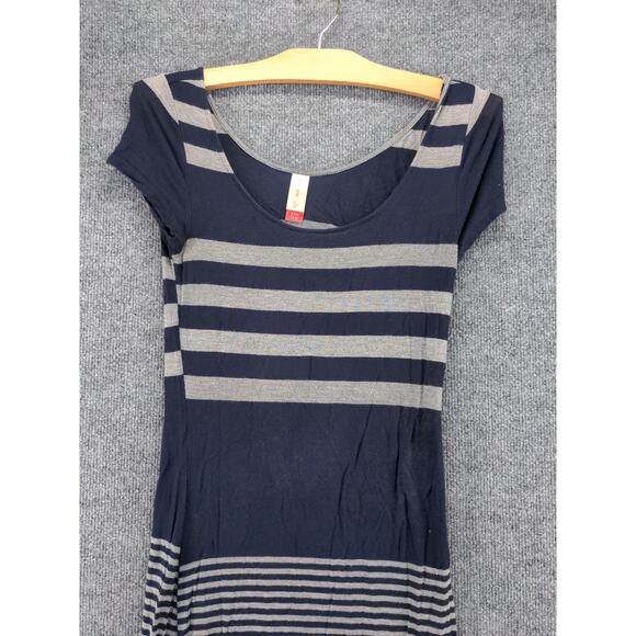 NOBO No Boundaries Short Sleeve Dress Size Small 3-5 Blue Gray Striped - Picture 6 of 11